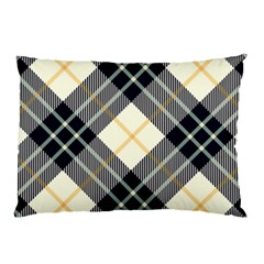 Black, Yellow And White Diagonal Plaids Pillow Case by ConteMonfrey