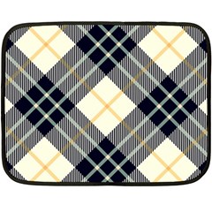 Black, Yellow And White Diagonal Plaids Fleece Blanket (mini) by ConteMonfrey