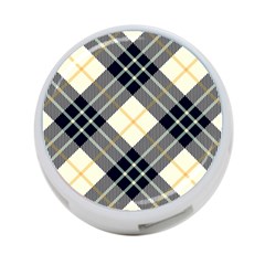 Black, Yellow And White Diagonal Plaids 4-port Usb Hub (one Side) by ConteMonfrey