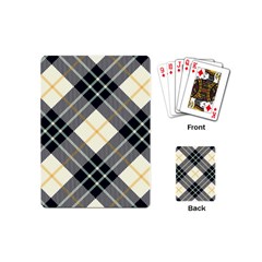 Black, Yellow And White Diagonal Plaids Playing Cards Single Design (mini) by ConteMonfrey