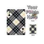 Black, yellow and white diagonal plaids Playing Cards 54 Designs (Mini) Front - Spade3