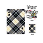 Black, yellow and white diagonal plaids Playing Cards 54 Designs (Mini) Front - SpadeA