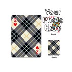 Black, yellow and white diagonal plaids Playing Cards 54 Designs (Mini) Front - Heart2