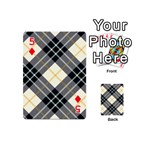 Black, yellow and white diagonal plaids Playing Cards 54 Designs (Mini) Front - Diamond5