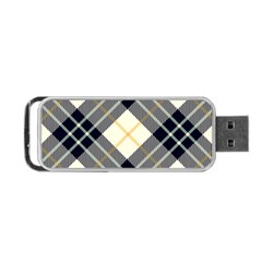 Black, Yellow And White Diagonal Plaids Portable Usb Flash (two Sides) by ConteMonfrey