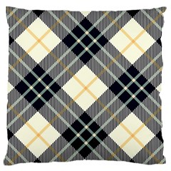 Black, Yellow And White Diagonal Plaids Standard Flano Cushion Case (two Sides) by ConteMonfrey