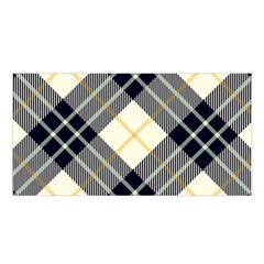 Black, Yellow And White Diagonal Plaids Satin Shawl 45  X 80  by ConteMonfrey