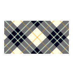 Black, Yellow And White Diagonal Plaids Satin Wrap 35  X 70  by ConteMonfrey