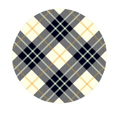 Black, Yellow And White Diagonal Plaids Mini Round Pill Box (pack Of 3) by ConteMonfrey