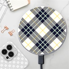 Black, Yellow And White Diagonal Plaids Wireless Charger by ConteMonfrey