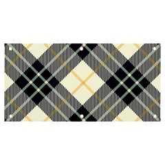 Black, Yellow And White Diagonal Plaids Banner And Sign 6  X 3  by ConteMonfrey