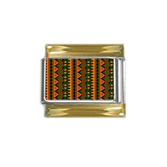 African Pattern Texture Gold Trim Italian Charm (9mm) by Ravend