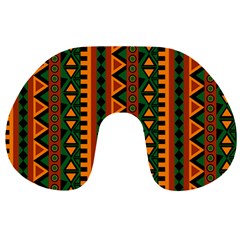 African Pattern Texture Travel Neck Pillow by Ravend