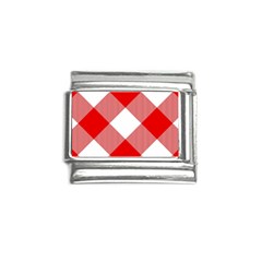 Red And White Diagonal Plaids Italian Charm (9mm) by ConteMonfrey