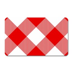 Red And White Diagonal Plaids Magnet (rectangular) by ConteMonfrey