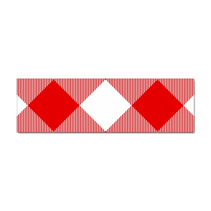 Red and white diagonal plaids Sticker Bumper (10 pack)