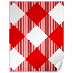 Red And White Diagonal Plaids Canvas 12  X 16  by ConteMonfrey