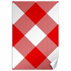 Red And White Diagonal Plaids Canvas 20  X 30  by ConteMonfrey