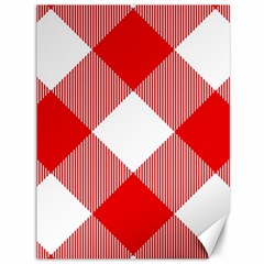 Red And White Diagonal Plaids Canvas 36  X 48  by ConteMonfrey