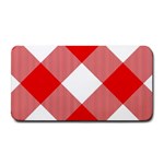 Red and white diagonal plaids Medium Bar Mat 16 x8.5  Bar Mat