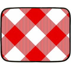 Red And White Diagonal Plaids Fleece Blanket (mini) by ConteMonfrey