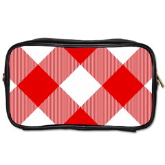 Red And White Diagonal Plaids Toiletries Bag (one Side) by ConteMonfrey