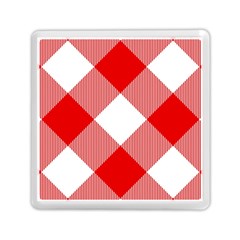 Red And White Diagonal Plaids Memory Card Reader (square) by ConteMonfrey