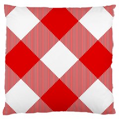 Red And White Diagonal Plaids Large Cushion Case (one Side) by ConteMonfrey