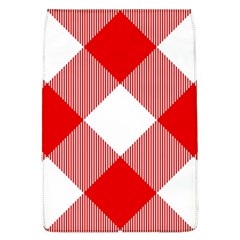 Red And White Diagonal Plaids Removable Flap Cover (l) by ConteMonfrey