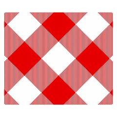 Red And White Diagonal Plaids Double Sided Flano Blanket (small)  by ConteMonfrey