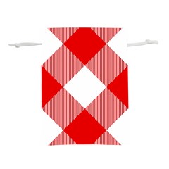 Red And White Diagonal Plaids Lightweight Drawstring Pouch (s) by ConteMonfrey