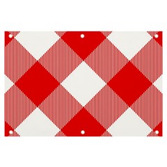 Red And White Diagonal Plaids Banner And Sign 6  X 4  by ConteMonfrey