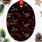 Geometric Pattern Recycle Bin Ornament (Oval) Front