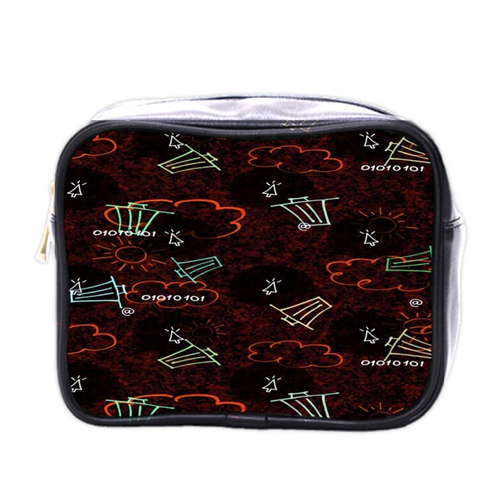 Geometric Pattern Recycle Bin Mini Toiletries Bag (One Side)