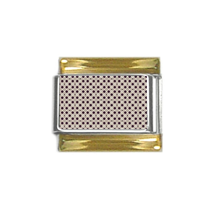 Diagonal Gray And Blue Gold Trim Italian Charm (9mm)