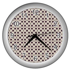 Diagonal Gray And Blue Wall Clock (silver) by ConteMonfrey