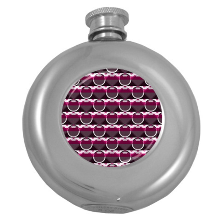 Background Geometric Pattern Orb Pattern Round Hip Flask (5 oz)