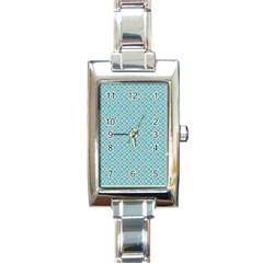 Diagonal Turquoise Plaids Rectangle Italian Charm Watch by ConteMonfrey