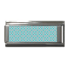 Diagonal Turquoise Plaids Superlink Italian Charm (9mm) by ConteMonfrey