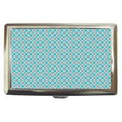 Diagonal Turquoise Plaids Cigarette Money Case by ConteMonfrey