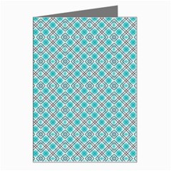 Diagonal Turquoise Plaids Greeting Card by ConteMonfrey