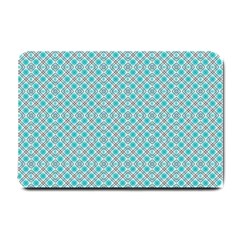 Diagonal Turquoise Plaids Small Doormat by ConteMonfrey