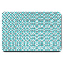 Diagonal Turquoise Plaids Large Doormat by ConteMonfrey