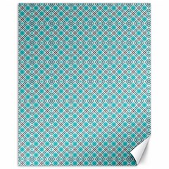 Diagonal Turquoise Plaids Canvas 11  X 14  by ConteMonfrey