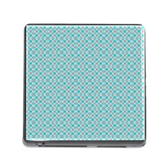 Diagonal Turquoise Plaids Memory Card Reader (square 5 Slot) by ConteMonfrey