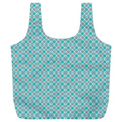 Diagonal Turquoise Plaids Full Print Recycle Bag (xl) by ConteMonfrey