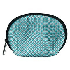 Diagonal Turquoise Plaids Accessory Pouch (medium) by ConteMonfrey