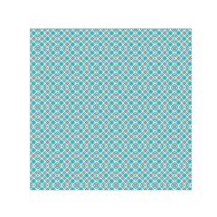 Diagonal Turquoise Plaids Square Satin Scarf (30  X 30 ) by ConteMonfrey