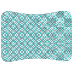 Diagonal Turquoise Plaids Velour Seat Head Rest Cushion by ConteMonfrey