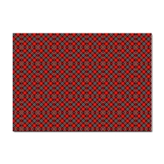 Red Diagonal Plaids Sticker A4 (10 Pack)